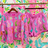 Purple Multi Easter Bunny ShortQueen of SparklesThe Printed Peach Savannah