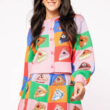 Rainbow Colorblock Piece of Pie Button Up SweaterQueen of SparklesThe Printed Peach Savannah