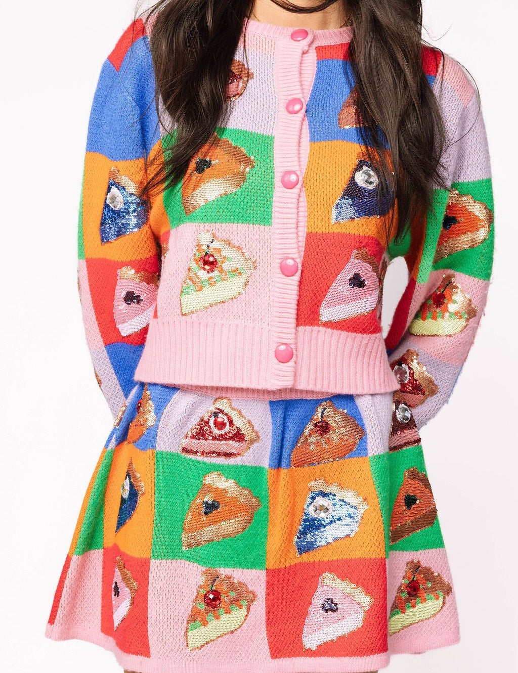 Rainbow Colorblock Piece of Pie Button Up SweaterQueen of SparklesThe Printed Peach Savannah