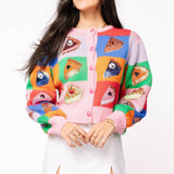 Rainbow Colorblock Piece of Pie Button Up SweaterQueen of SparklesThe Printed Peach Savannah