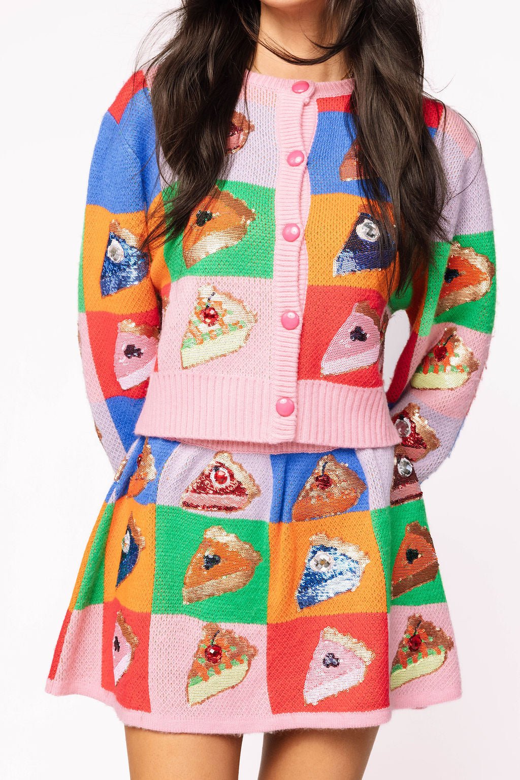 Rainbow Colorblock Piece of Pie SkirtQueen of SparklesThe Printed Peach Savannah