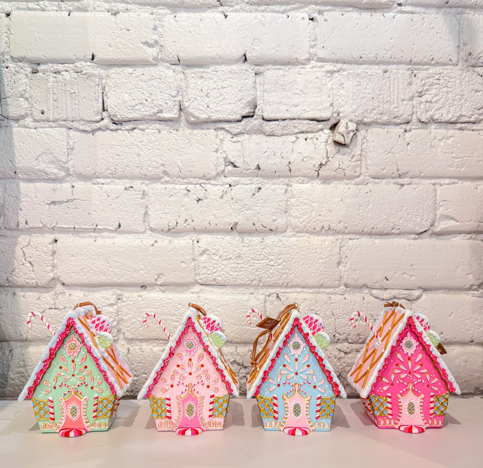 Rainbow Gingerbread Cottage OrnamentGlittervilleThe Printed Peach Savannah