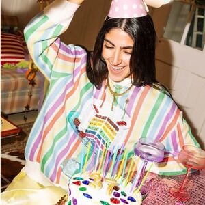 Rainbow Stripe Birthday Cake SweaterWomen - Sweaters & Cardigans - Pullover SweatersLILLY PULITZERThe Printed Peach Savannah