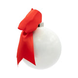 Red Bow White Round OrnamentChristmasThe Printed Peach Savannah