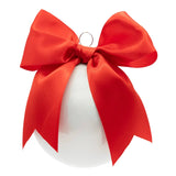 Red Bow White Round OrnamentChristmasThe Printed Peach Savannah