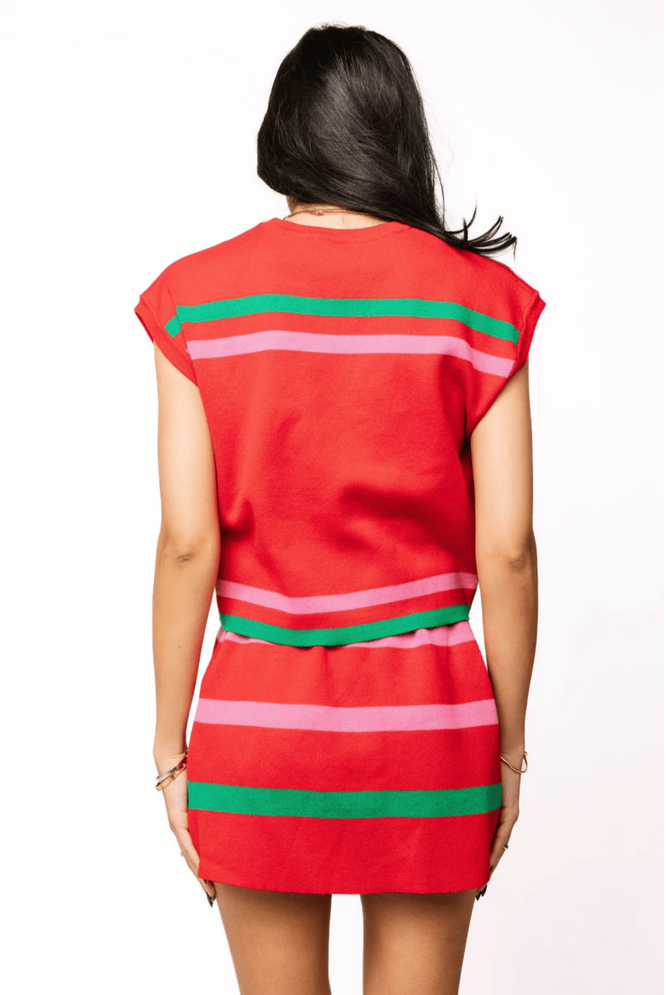 Red, Green & Pink Stripe SkirtWomen - Bottoms - SkirtsQueen of SparklesThe Printed Peach Savannah