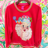 Red Multi Hat Metallic Santa SweatshirtQueen of SparklesThe Printed Peach Savannah