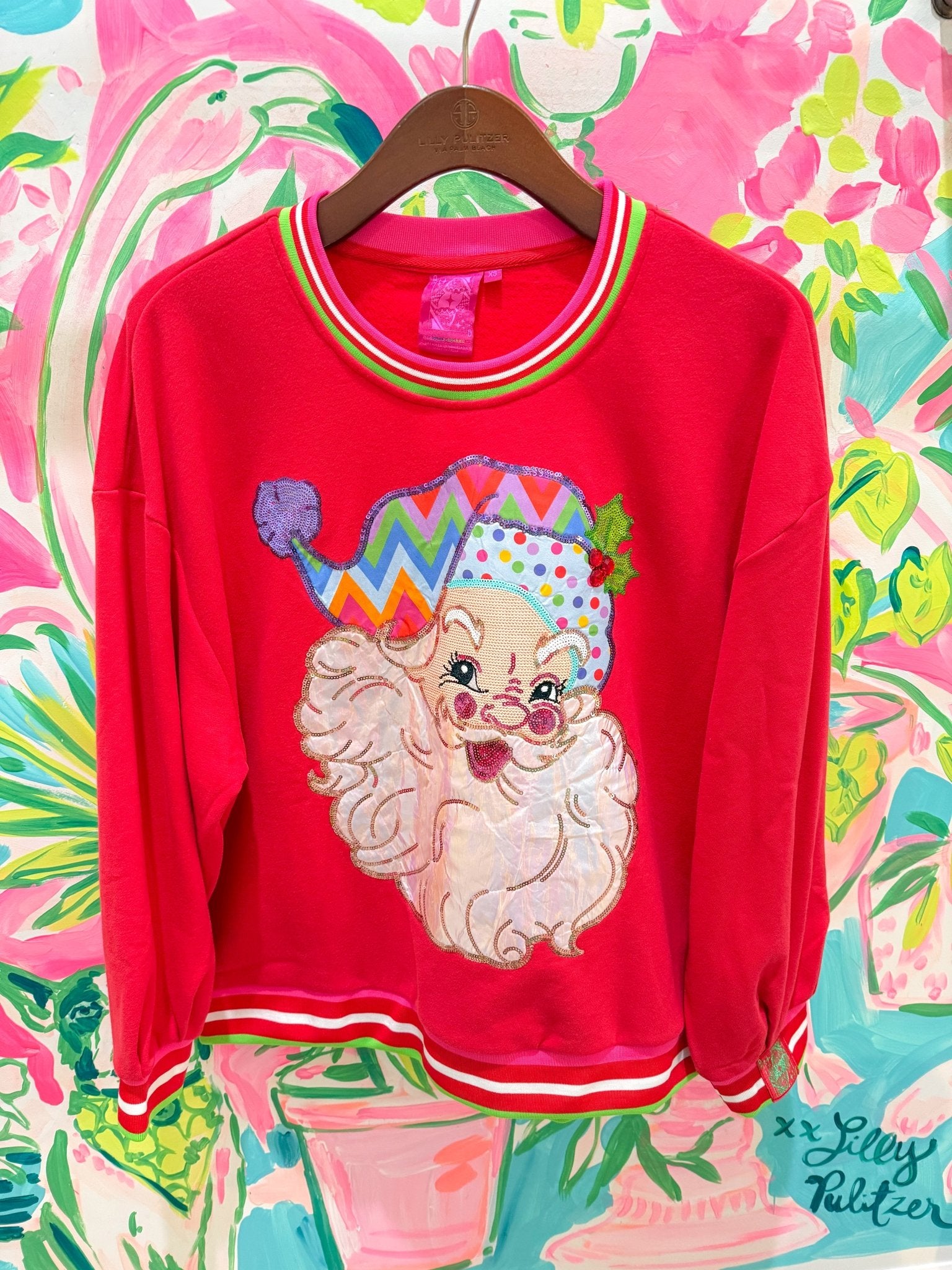 Red Multi Hat Metallic Santa SweatshirtQueen of SparklesThe Printed Peach Savannah
