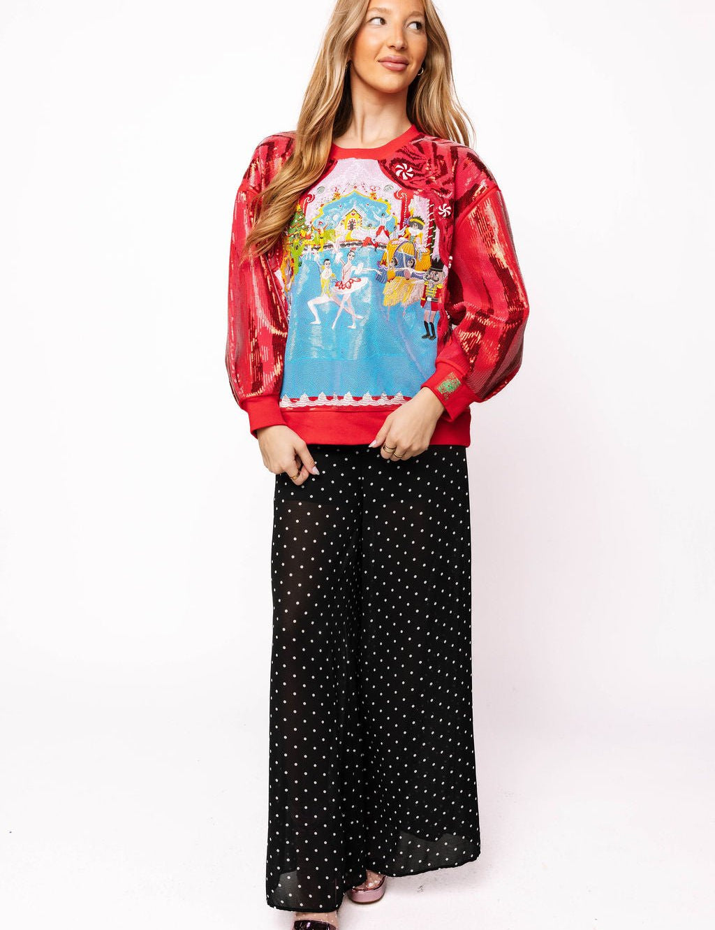 Red Nutcracker Ballet Stage Scene SweatshirtQueen of SparklesThe Printed Peach Savannah