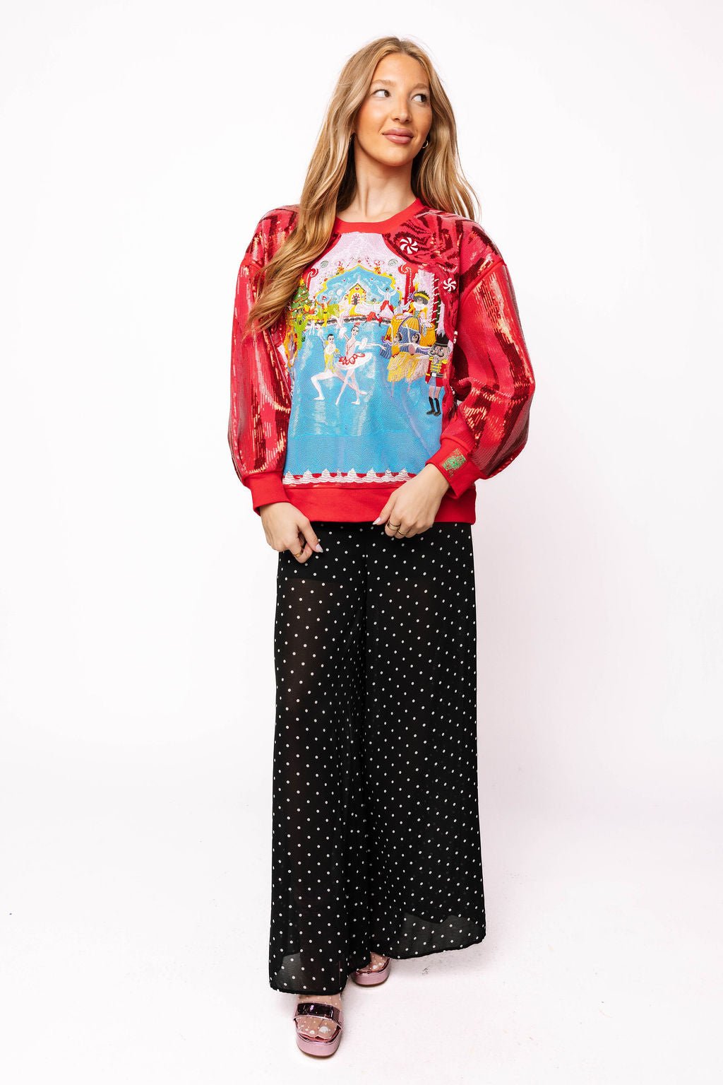 Red Nutcracker Ballet Stage Scene SweatshirtQueen of SparklesThe Printed Peach Savannah