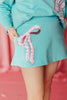 Robin Egg Skirt/Skort with Pink Gingham BowHeartland Retail ItemsBrianna CannonThe Printed Peach Savannah