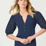 Ronson Eyelet Knit TopLILLY PULITZERThe Printed Peach Savannah