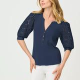 Ronson Eyelet Knit TopLILLY PULITZERThe Printed Peach Savannah