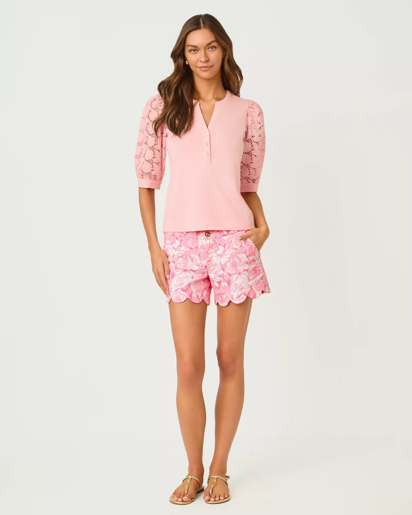 Ronson Eyelet Knit TopLILLY PULITZERThe Printed Peach Savannah