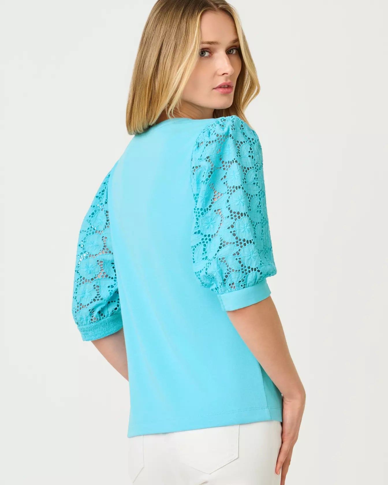 Ronson Eyelet Knit TopLILLY PULITZERThe Printed Peach Savannah
