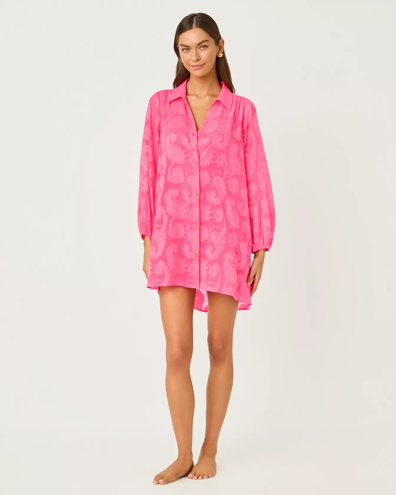 Sadira Long Sleeve Cover - UpWomen - Swim - Cover UpsLILLY PULITZERThe Printed Peach Savannah