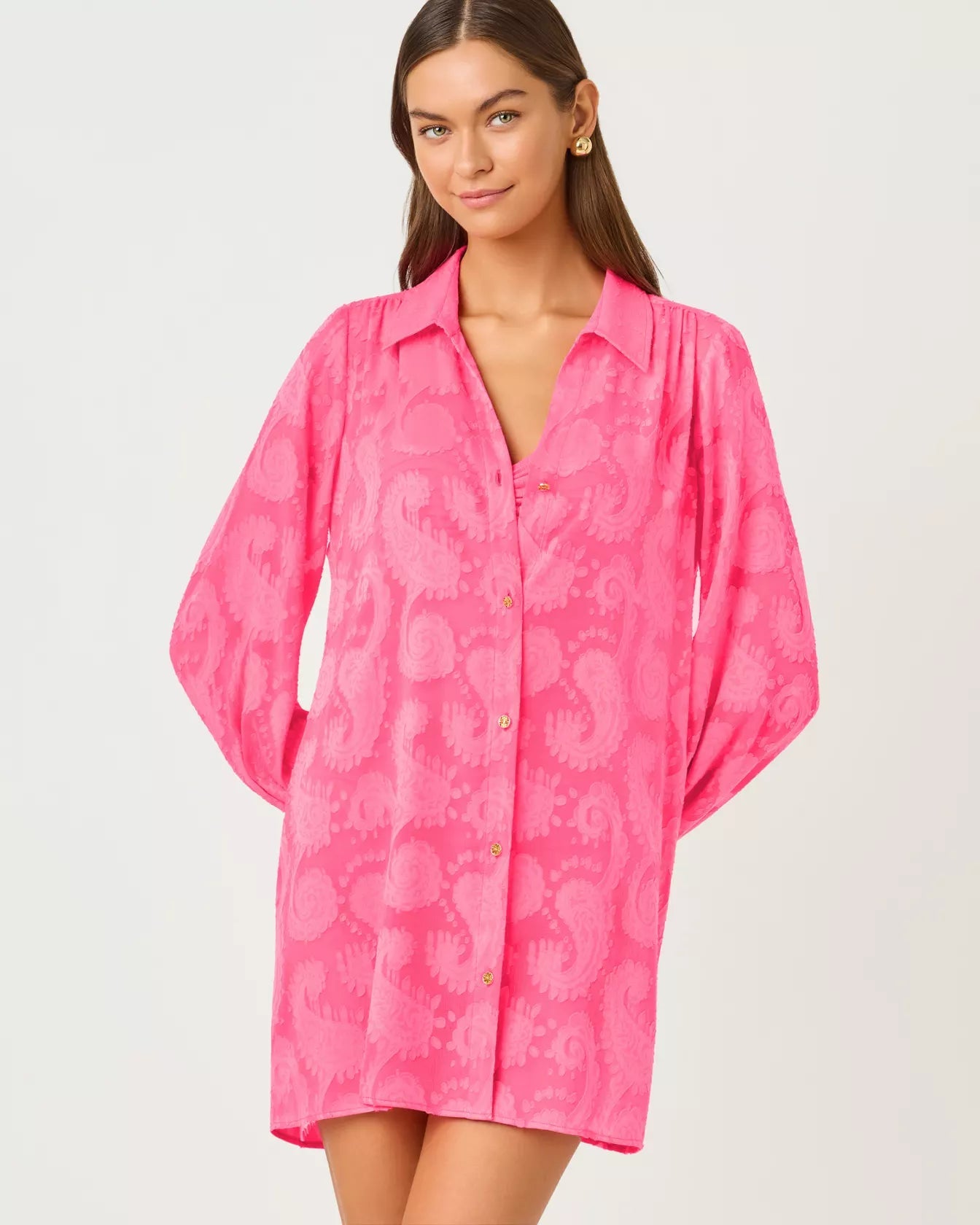 Sadira Long Sleeve Cover - UpWomen - Swim - Cover UpsLILLY PULITZERThe Printed Peach Savannah