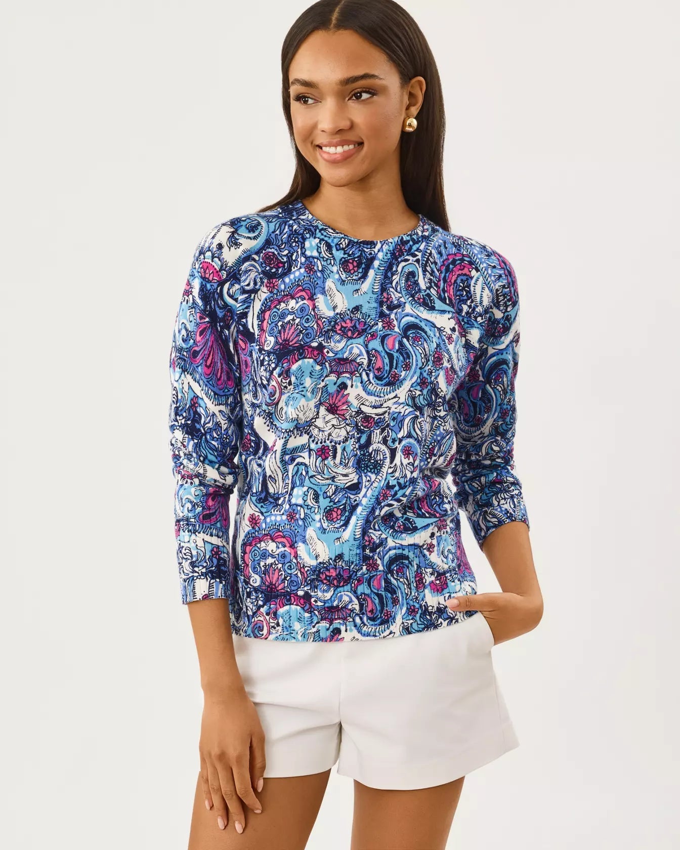 Salima SweaterLILLY PULITZERThe Printed Peach Savannah