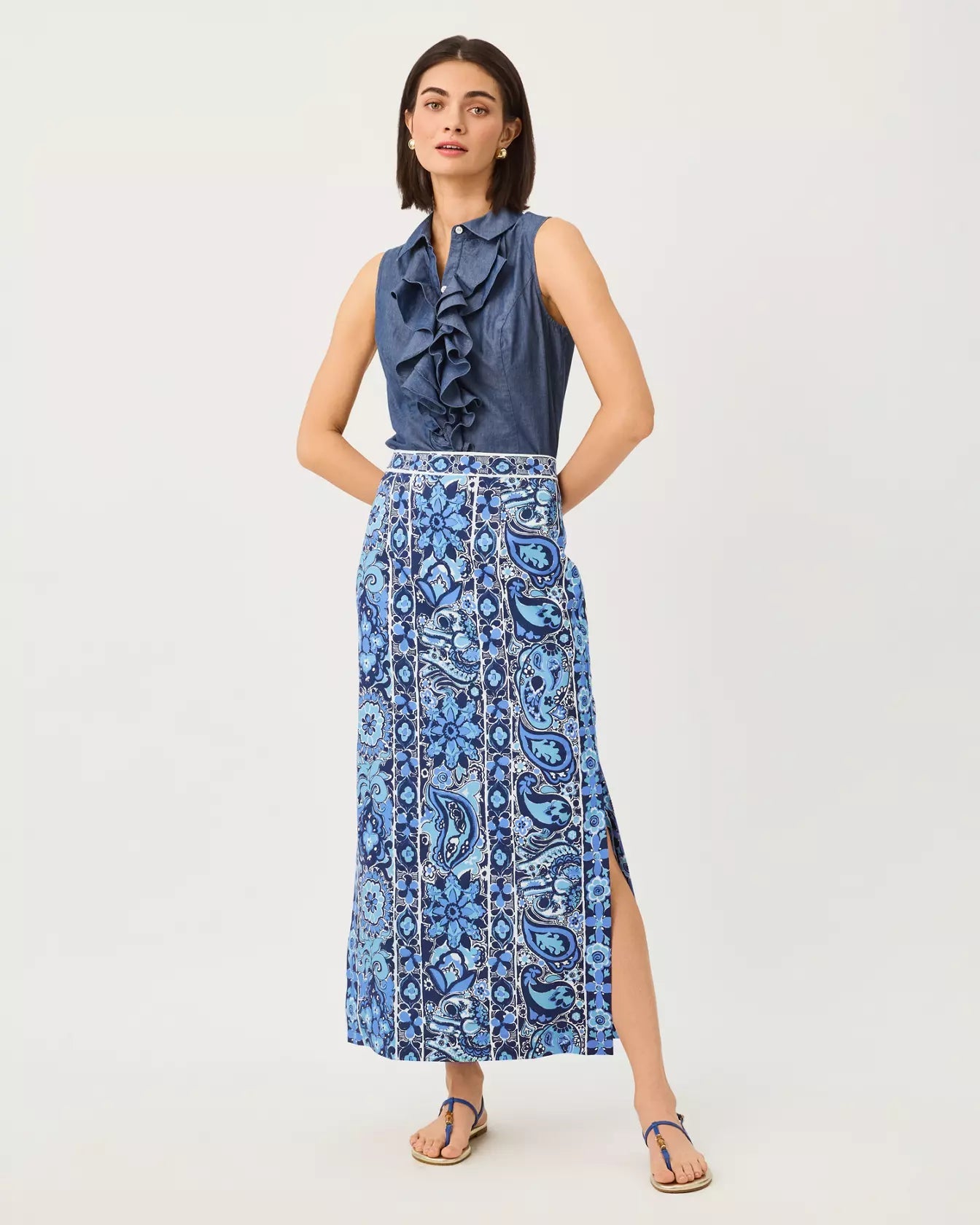 Sanders Maxi SkirtWomen - Bottoms - SkirtsLILLY PULITZERThe Printed Peach Savannah