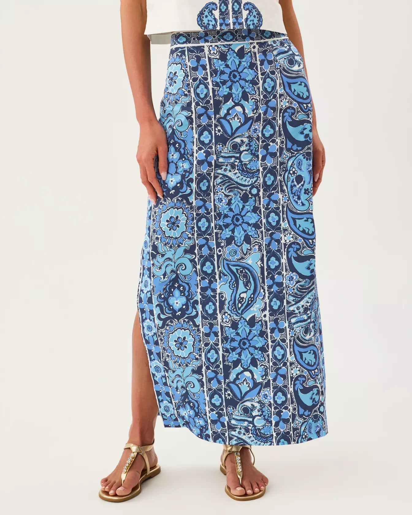 Sanders Maxi SkirtWomen - Bottoms - SkirtsLILLY PULITZERThe Printed Peach Savannah