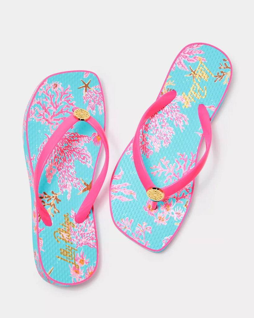 Sandsational Square Toe Flip FlopHeartland Retail ItemsLILLY PULITZERThe Printed Peach Savannah