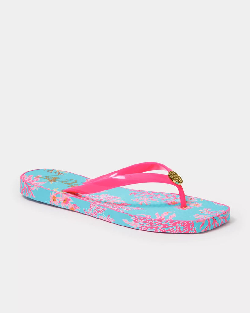 Sandsational Square Toe Flip FlopHeartland Retail ItemsLILLY PULITZERThe Printed Peach Savannah