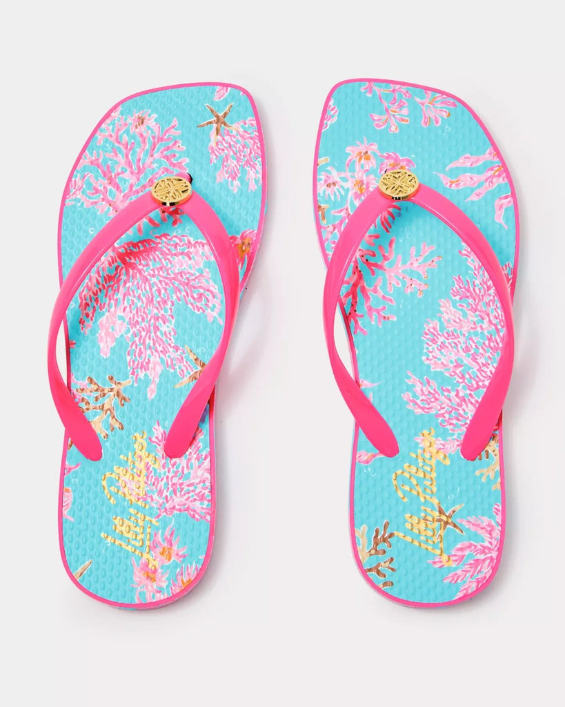 Sandsational Square Toe Flip FlopHeartland Retail ItemsLILLY PULITZERThe Printed Peach Savannah