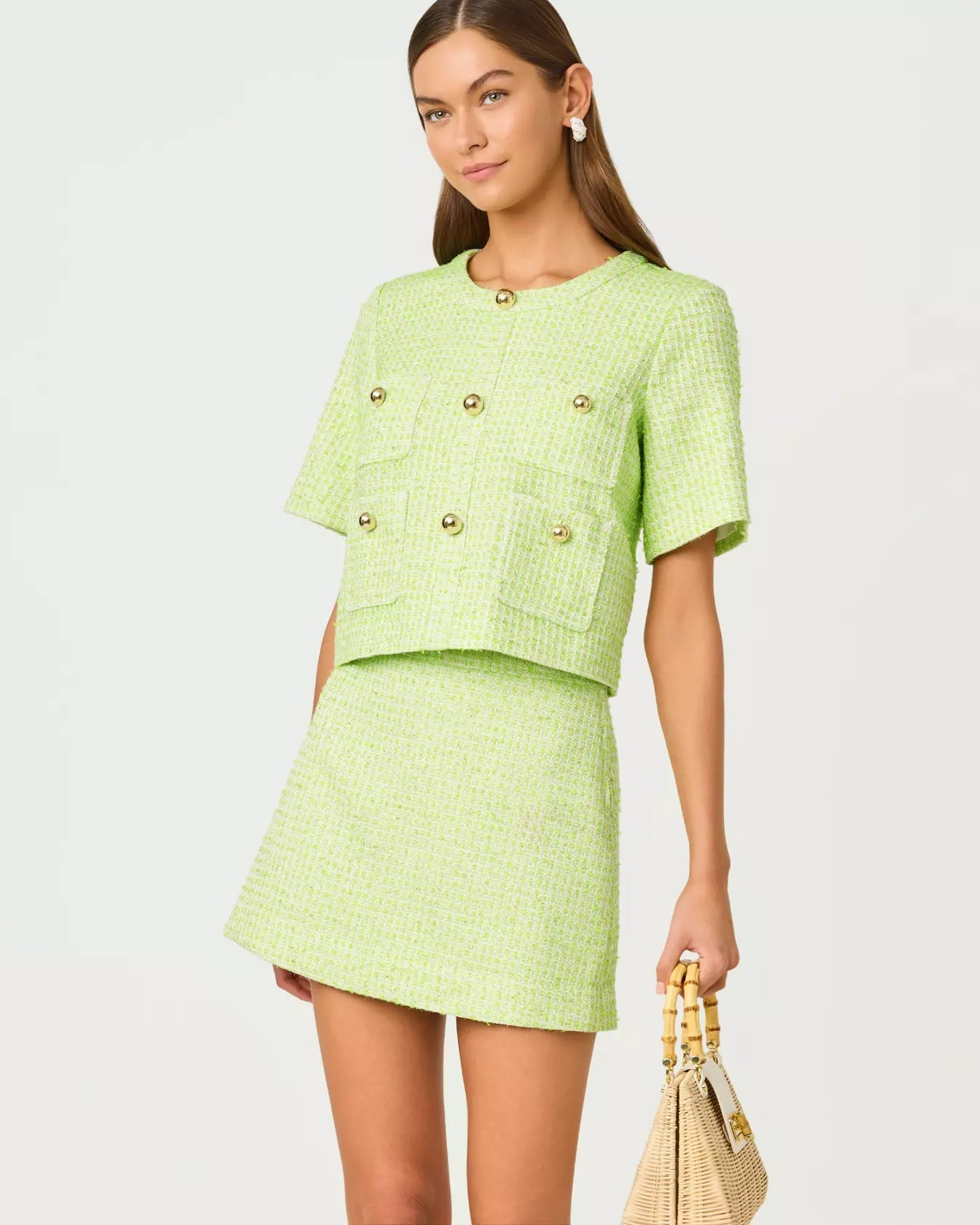 Sarissa Boucle Mini SkirtWomen - Bottoms - SkirtsLILLY PULITZERThe Printed Peach Savannah