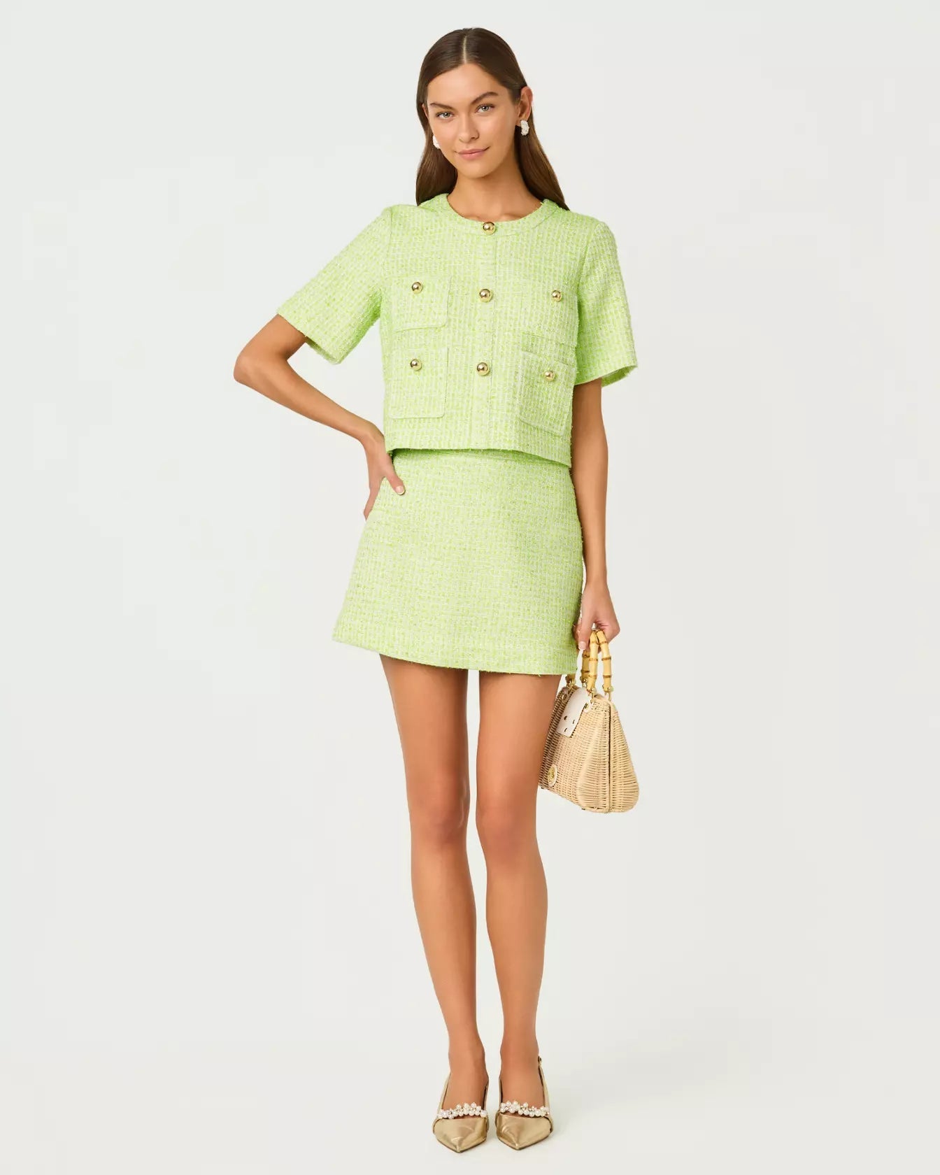Sarissa Boucle Mini SkirtWomen - Bottoms - SkirtsLILLY PULITZERThe Printed Peach Savannah