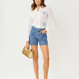 Sea View Linen Button Down ShirtWomen - Tops - Tunics & ShirtsLILLY PULITZERThe Printed Peach Savannah