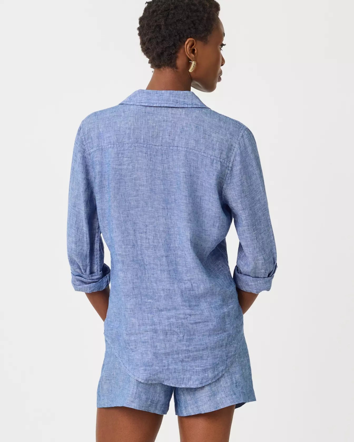 Sea View Linen Button Down ShirtWomen - Tops - Tunics & ShirtsLILLY PULITZERThe Printed Peach Savannah