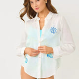 Sea View Linen Button Down ShirtWomen - Tops - Tunics & ShirtsLILLY PULITZERThe Printed Peach Savannah