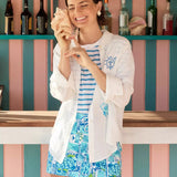 Sea View Linen Button Down ShirtWomen - Tops - Tunics & ShirtsLILLY PULITZERThe Printed Peach Savannah