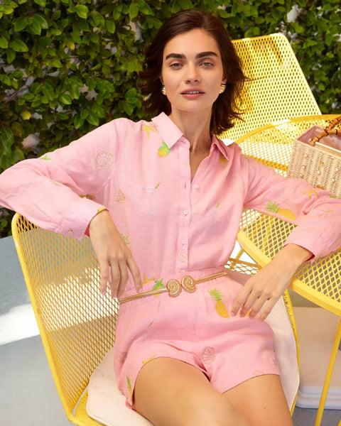 Sea View Linen Button Down TopHeartland Retail ItemsLILLY PULITZERThe Printed Peach Savannah