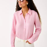 Sea View Metallic Linen Button DownWomen - Tops - Tunics & ShirtsLILLY PULITZERThe Printed Peach Savannah