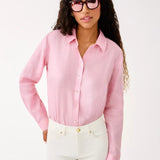 Sea View Metallic Linen Button DownWomen - Tops - Tunics & ShirtsLILLY PULITZERThe Printed Peach Savannah