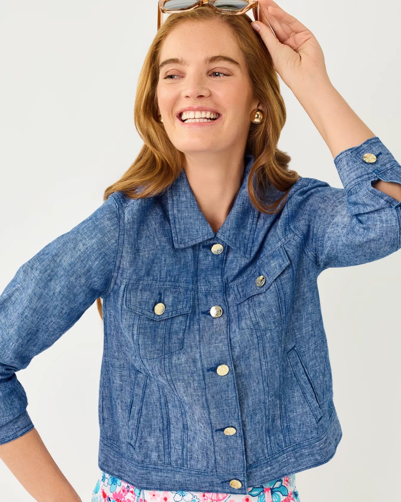 Seaspray Linen JacketWomen - OuterwearLILLY PULITZERThe Printed Peach Savannah