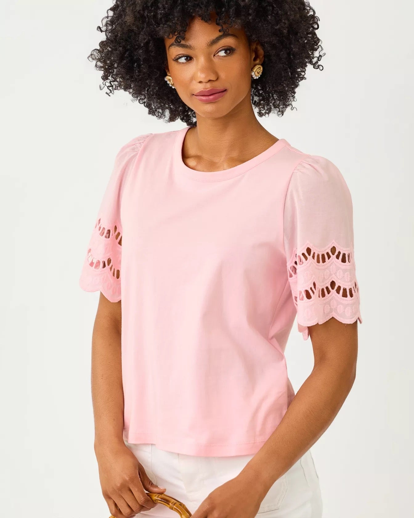 Sebene Eyelet Knit TopWomen - Tops - TeesLILLY PULITZERThe Printed Peach Savannah