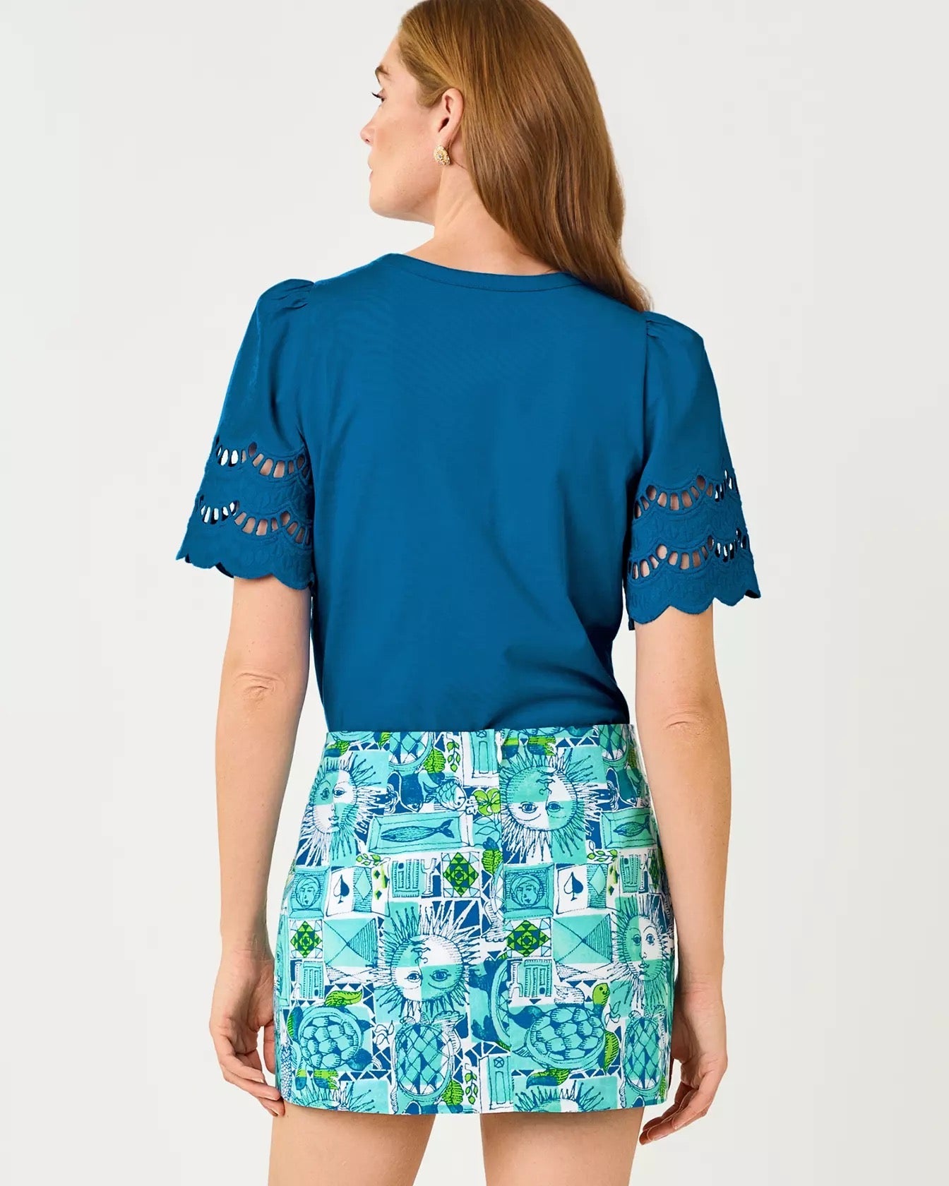 Sebene Eyelet Knit TopWomen - Tops - TeesLILLY PULITZERThe Printed Peach Savannah