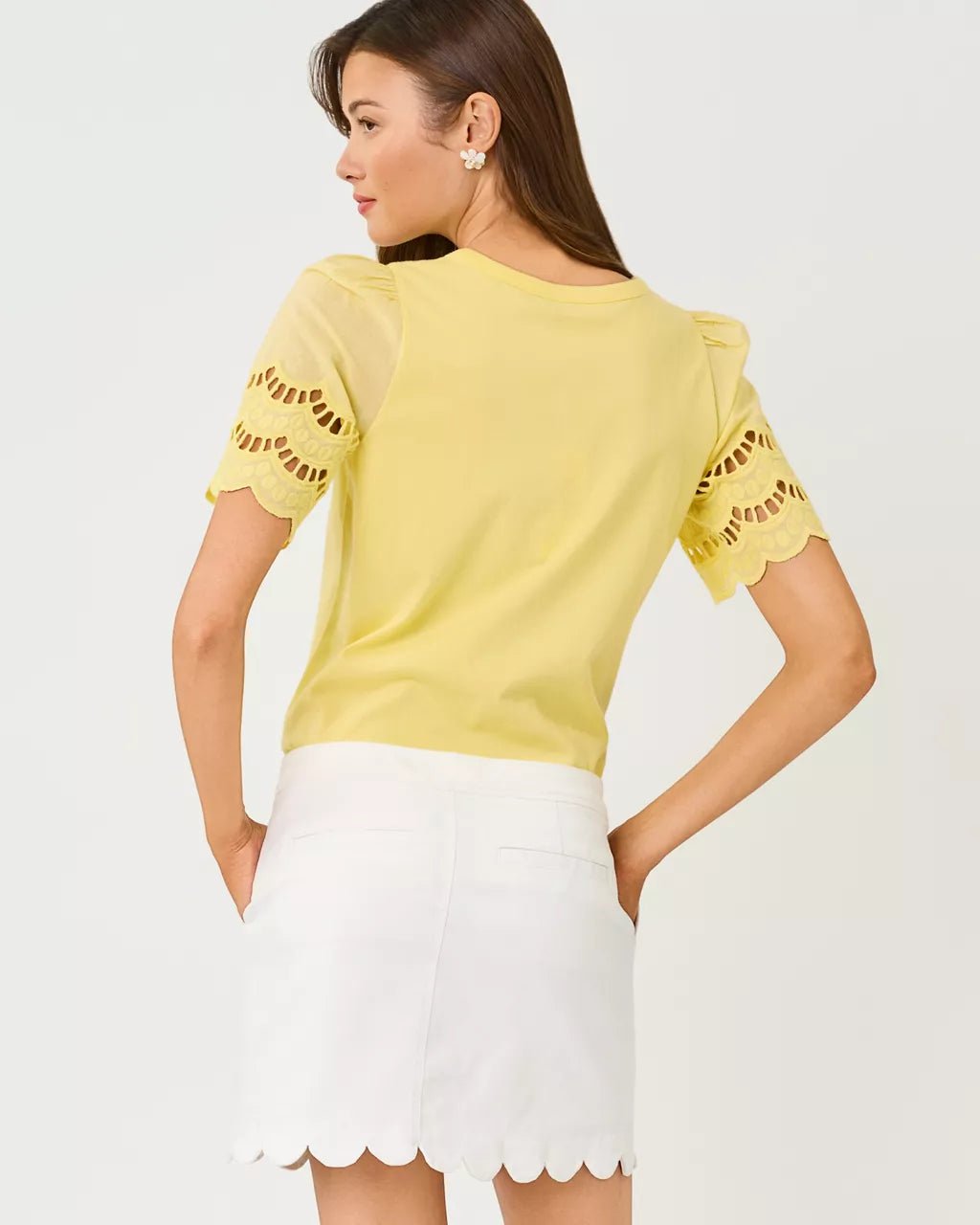 Sebene Eyelet Knit TopWomen - Tops - TeesLILLY PULITZERThe Printed Peach Savannah