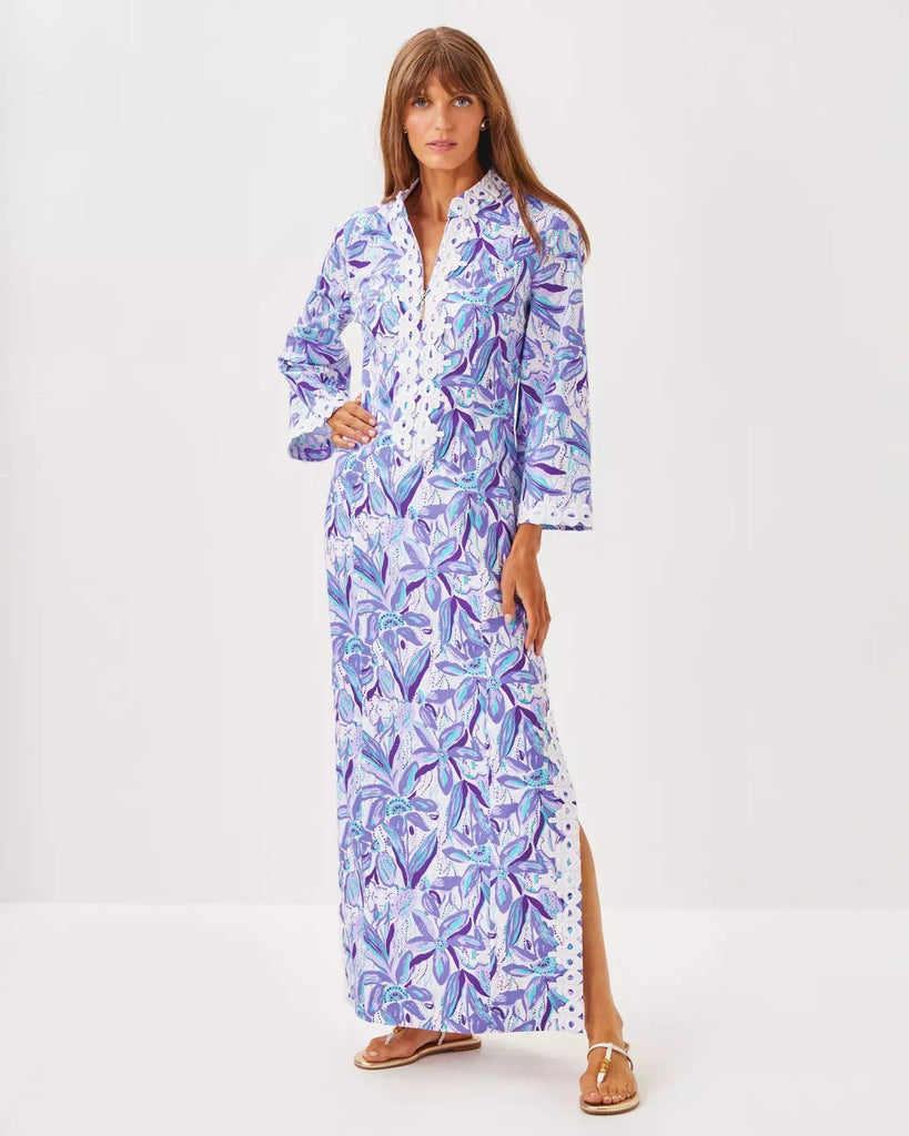Shealyn 3/4 Sleeve Stretch Cotton Maxi CaftanLILLY PULITZERThe Printed Peach Savannah