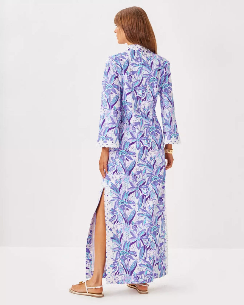Shealyn 3/4 Sleeve Stretch Cotton Maxi CaftanLILLY PULITZERThe Printed Peach Savannah