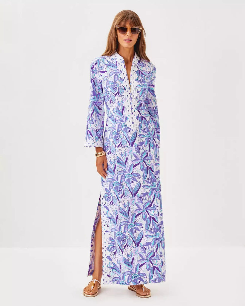 Shealyn 3/4 Sleeve Stretch Cotton Maxi CaftanLILLY PULITZERThe Printed Peach Savannah