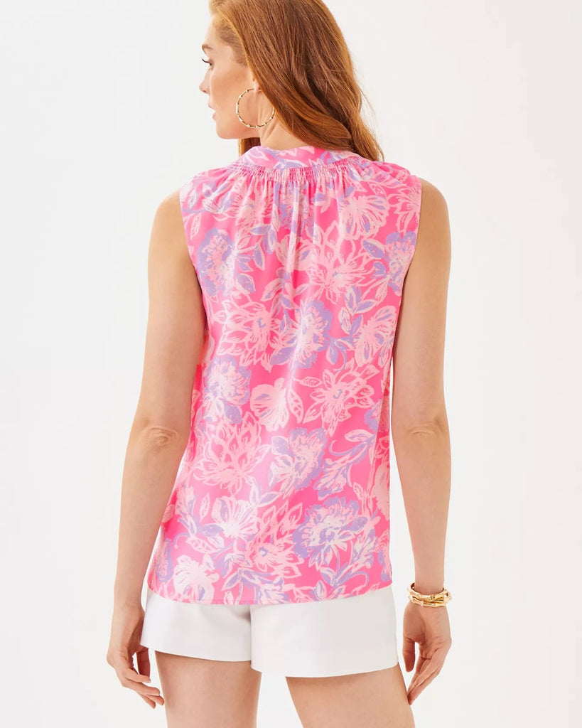 Sleeveless Elsa Silk TopHeartland Retail ItemsLILLY PULITZERThe Printed Peach Savannah