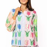 Striped Colorblock Sequin Tulip Cotton ShortWomen - Bottoms - ShortsQueen of SparklesThe Printed Peach Savannah