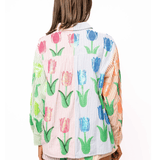 Striped Colorblock Sequin Tulip Cotton ShortWomen - Bottoms - ShortsQueen of SparklesThe Printed Peach Savannah