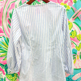 Striped Lemon Tree in Pot Button Up DressQueen of SparklesThe Printed Peach Savannah