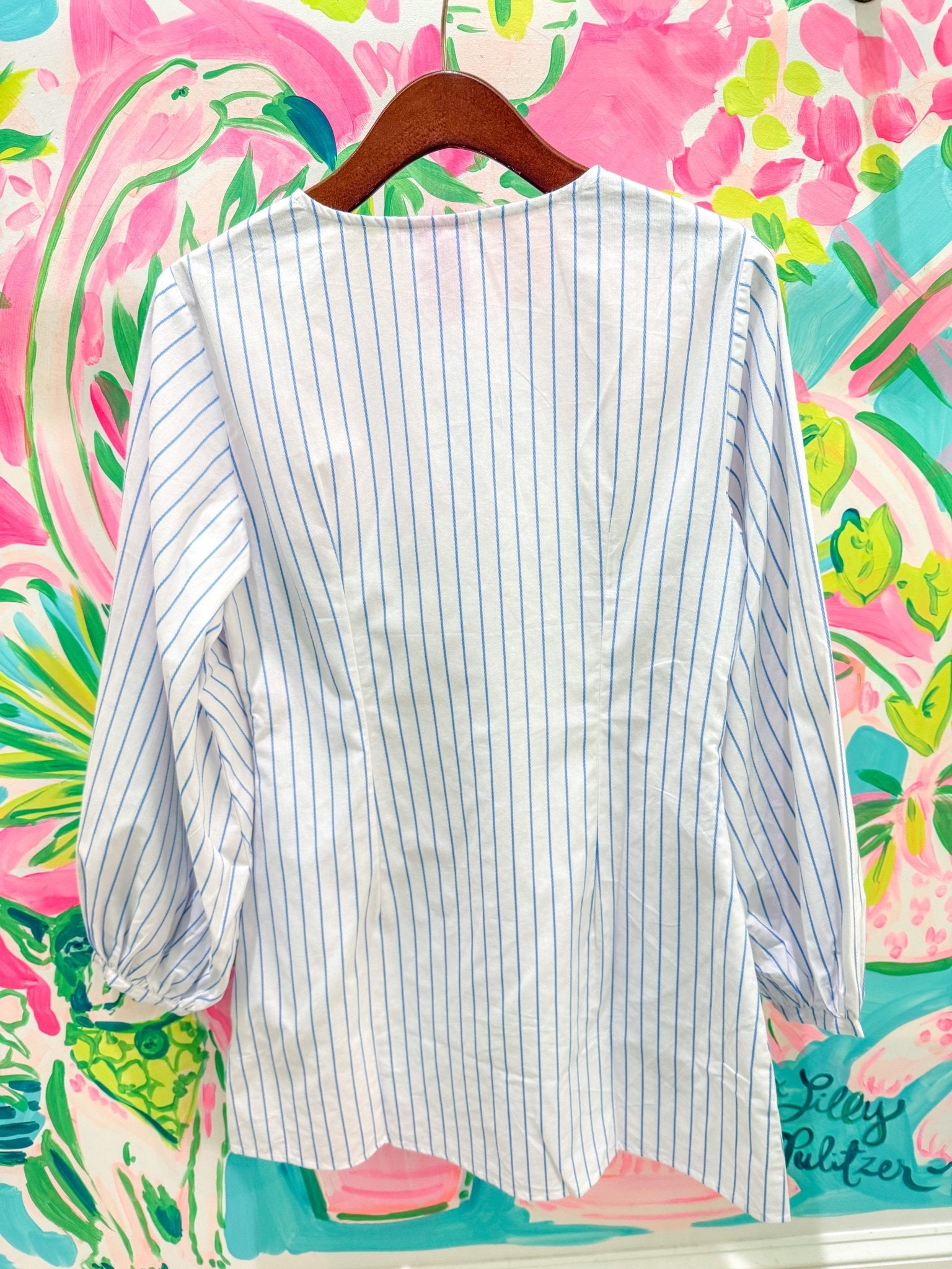 Striped Lemon Tree in Pot Button Up DressQueen of SparklesThe Printed Peach Savannah