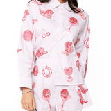 Striped Pink Disco Cowgirl Icon Collared TopWomen - Tops - Tunics & ShirtsQueen of SparklesThe Printed Peach Savannah