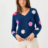 Tensley Embroidered SweaterWomens - Tops - Pullover SweatersLILLY PULITZERThe Printed Peach Savannah